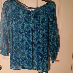 Croft & Barrow sheer turquoise and back design